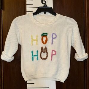 Easter Embroidered Sweater Hop Hop Little Kids Toddler 3T 3 Boys Girls Top Shirt